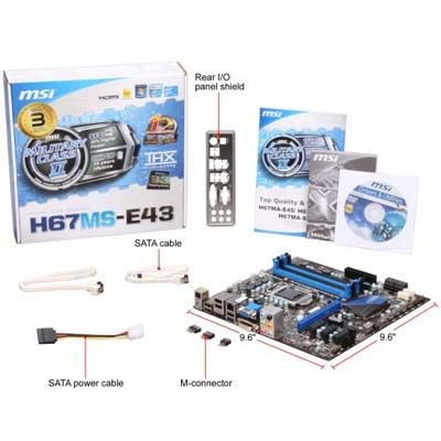 MSI H67MS E43 (B3) LGA1155 Intel H67 Micro ATX SATA/600  