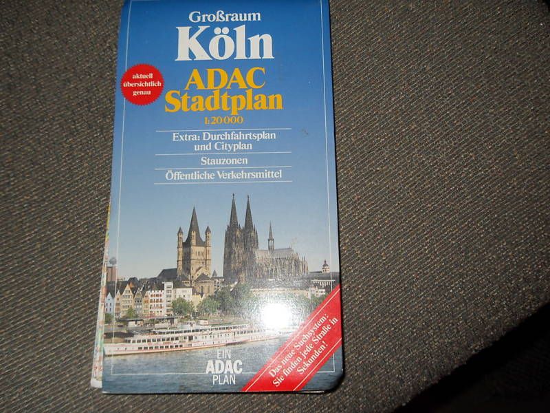 CITY MAP OF KOLN , GERMANY, IN GERMAN, COLLECTIBLE  