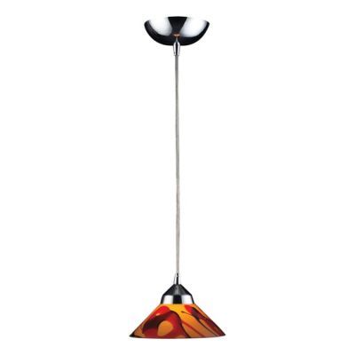 NEW 1 Light Mini Pendant Lighting Fixture, Polished Chrome, Amber 