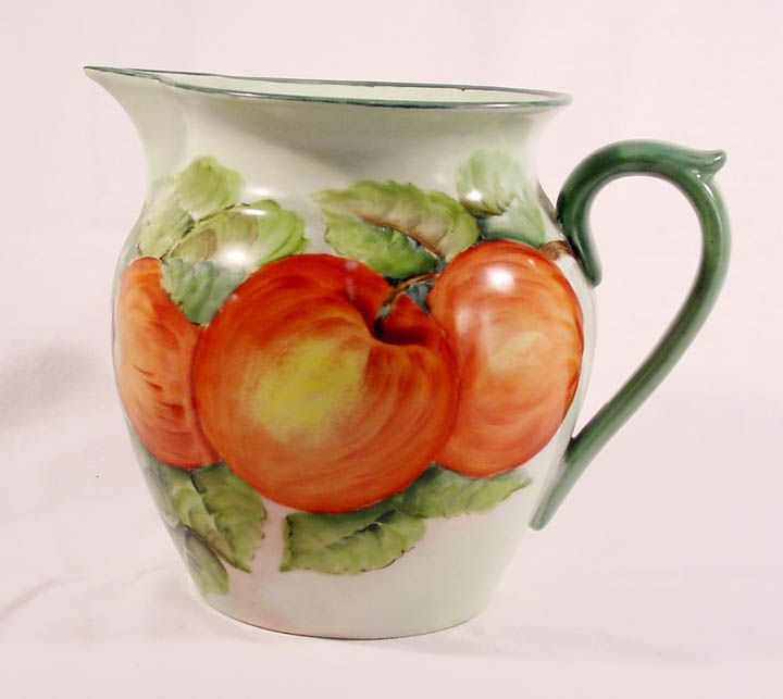 NICE HAVILAND LIMOGES HAND PAINTED APPLE CIDER PITCHER JUG  