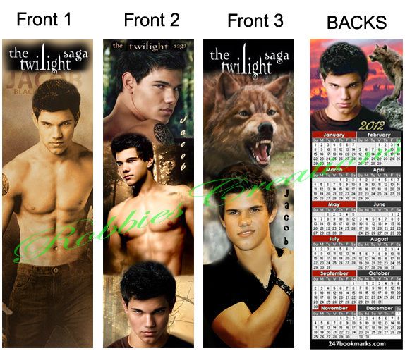 LOT  Twilight JACOB BLACK 2012 CALENDAR BOOKMARK Eclipse Breaking 