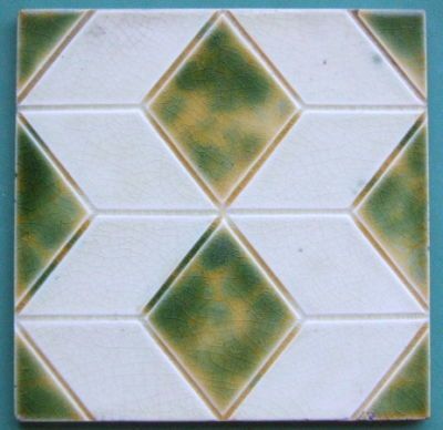 COLORFUL PILKINGTON ART DECO MAJOLICA TILE M136  