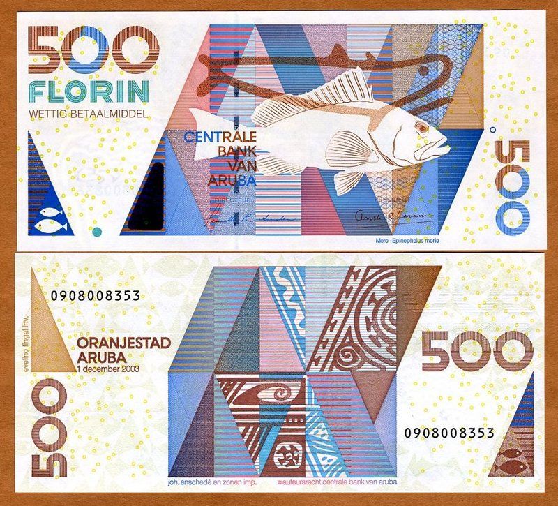 Aruba, 500 florin, 2003, P 20, UNC  fish florin  