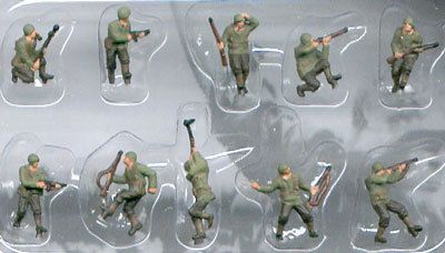TRAINS US ARMY TROOPS 10 PAINTED COMMANDO ACTION  