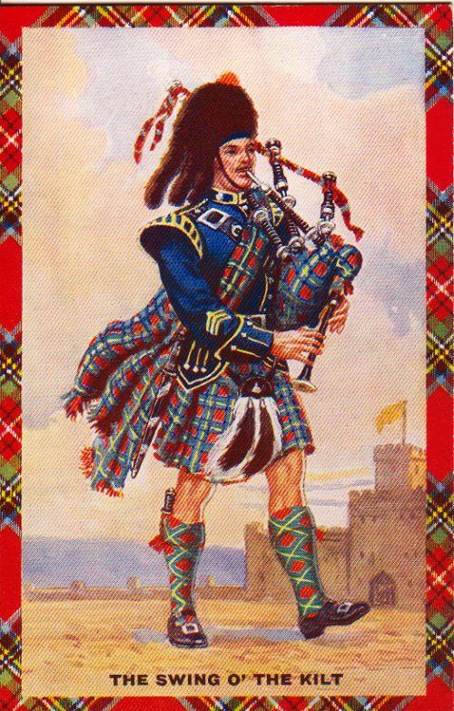 Postcard 911418 Valentine Scottsman Kilt Bagpipe  