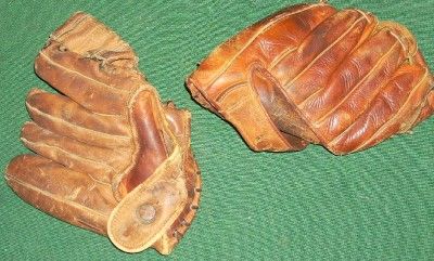 Antique Kids Baseball Gloves Wilson & Mac Gregor AL KALINE & GIL Mc 