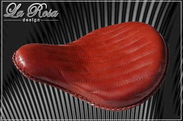 Harley Chopper Bobber LaRosa Solo Leather Seat, Shedron  