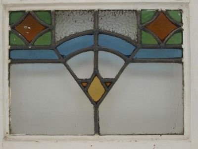 1920s/30s English Leaded Stained Glass Window  