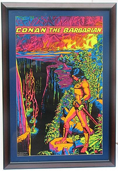 CONAN The BARBARIAN THIRD EYE FRAMED Poster 1971 Black Light 