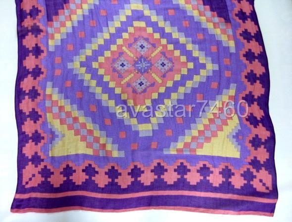 Theodora & Callum anthropologie Purple Multi Marrakech Tie All Scarf 