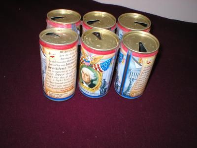 Falstaff Brewing, George Washington, Beer Cans   (6)  