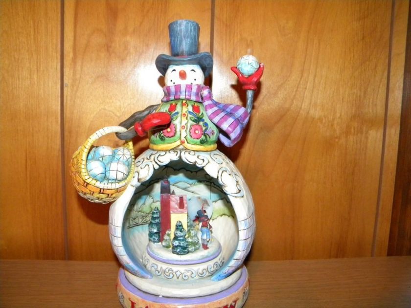 Jim Shore Hardwood Creek Snowman Music Box  