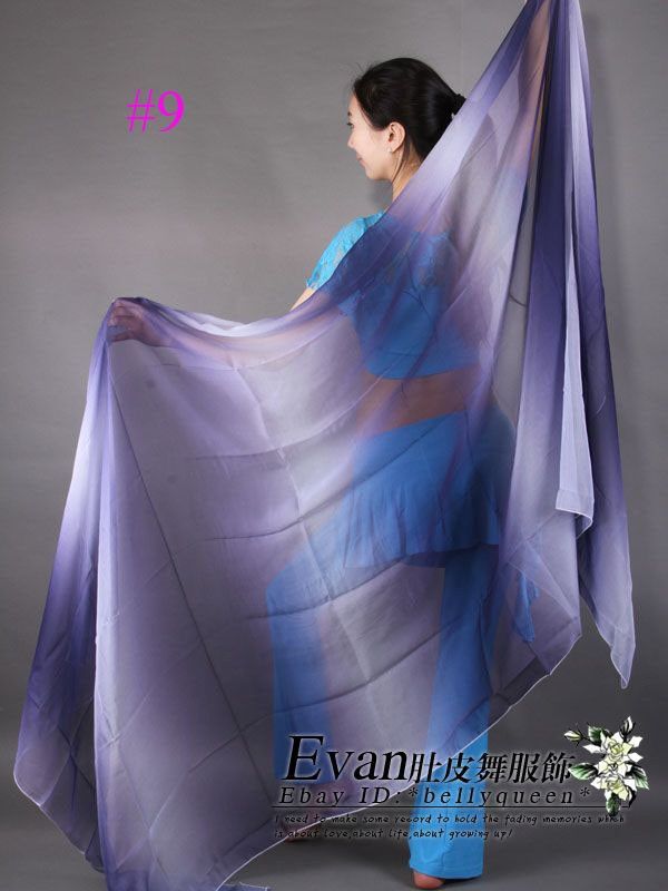 New Imitation Silk Belly Dance Shawl Veil 13Colours  