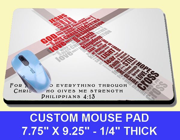 Philippians 413 MOUSE PAD BIBLE VERSE CROSS RELIGOUS  