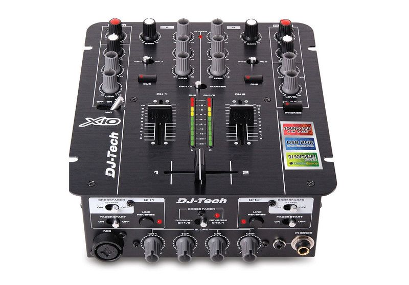 DJ Tech X10 Professional 2 channel DJ mixer w/ integrated USB 