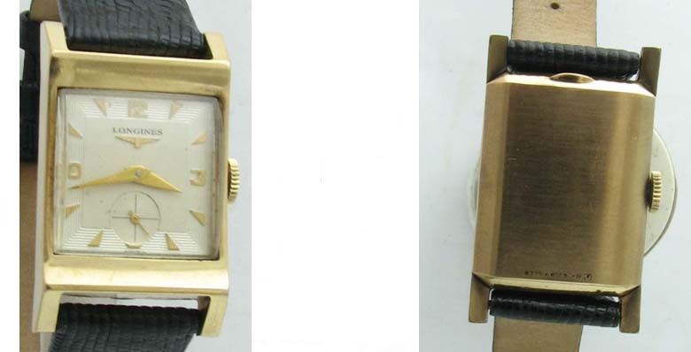 Mint 10k Gold Deco Longines Gents Tanq Watch 1941  