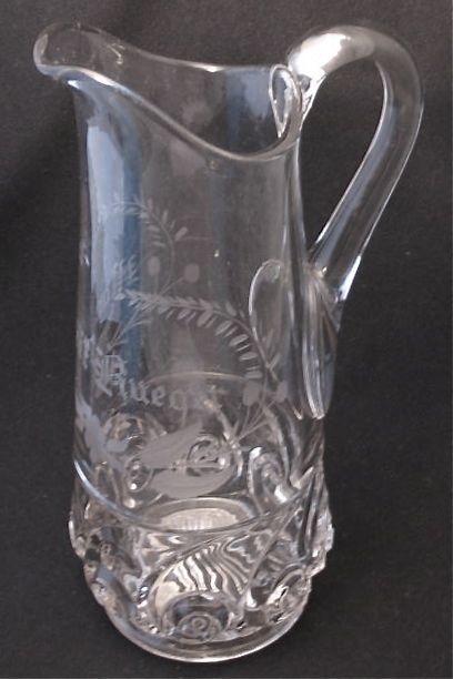 Duncan SNAIL tankard pitcher, 12 1/4 h. EAPG  