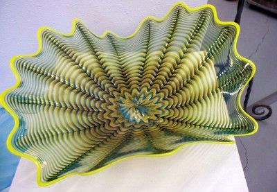 HAND BLOWN GLASS ART WALL PLATTER BOWL #1926 ONEIL  