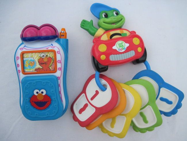 LEAP FROG Noise making Keys & ELMO TOYS CELL PHONE talk  