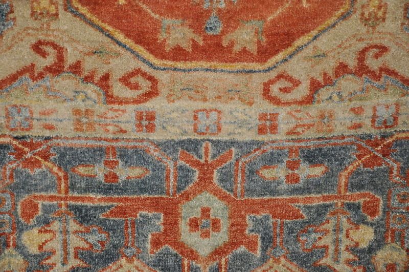 8x10 HANDMADE RUG TRIBAL SERAPI RED BLUE RUST IVORY NEW  