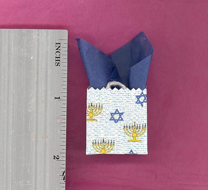 Jewish Miniature Gift Bag with Chanukah Symbols  