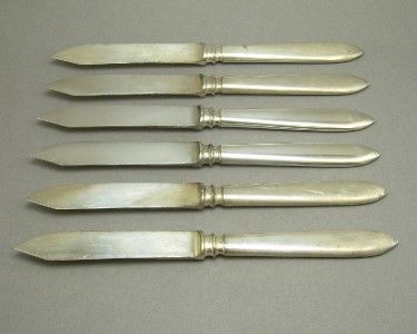 Set of 6 Antique Holmes & Edwards Silverplate Fruit Knives  