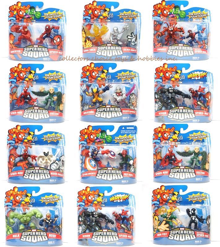 HASBRO MARVEL SUPER HERO SQUAD FIGURINES CASE OF 12  