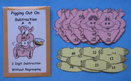 Teacher Made Math Center Resource 2 Digit Subtraction  