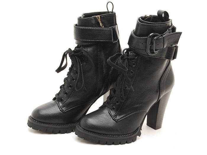 Womens Runway Celebrity Boot Ankle Buckle Race up Shoes  