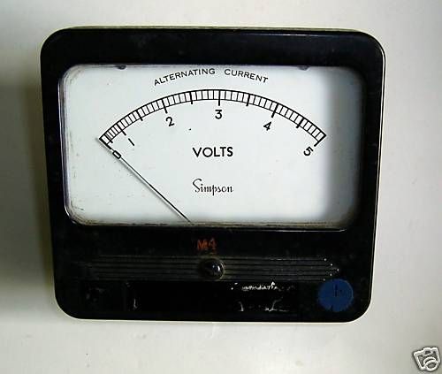 VINTAGE SIMPSON AC 400Hz PANEL VOLTMETER (0 to 5Vac)  