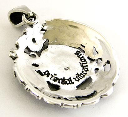 YIN YANG DRAGON PHOENIX STERLING SILVER ROUND PENDANT  