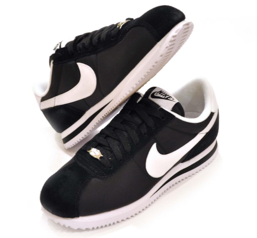 NIB NIKE CORTEZ BASIC NYLON 06 Black White Men  