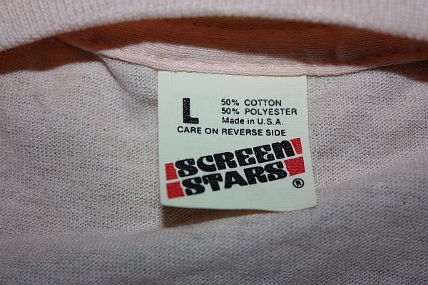 NOS vtg blank paper thin SCREEN STARS shirt * PEACH  