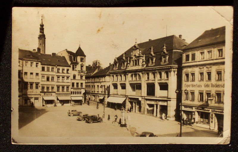 RPPC 1930s Der Rathausplatz Old Cars Zittau Germany  