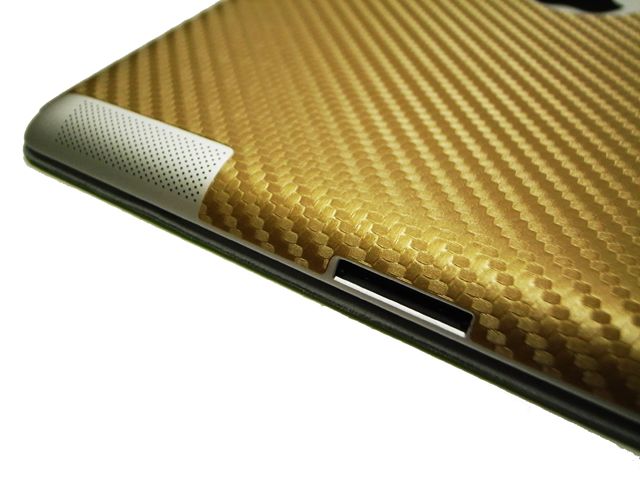 iPad 2 Back Protector Sticker Carbon Fiber Gold  