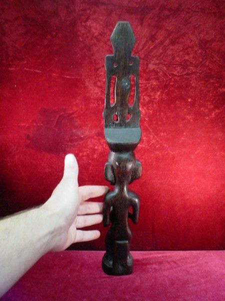   Original 18 WEST AFRICAN WOOD CARVING Sculpture TRIBAL SPIRIT Deity