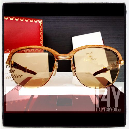 VINTAGE SUNGLASSES CARTIER MALMAISON BUBINGA WOOD  