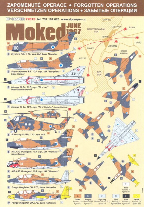 DP Caspar Decals 1/72 OPERATION MOKED June 1967  