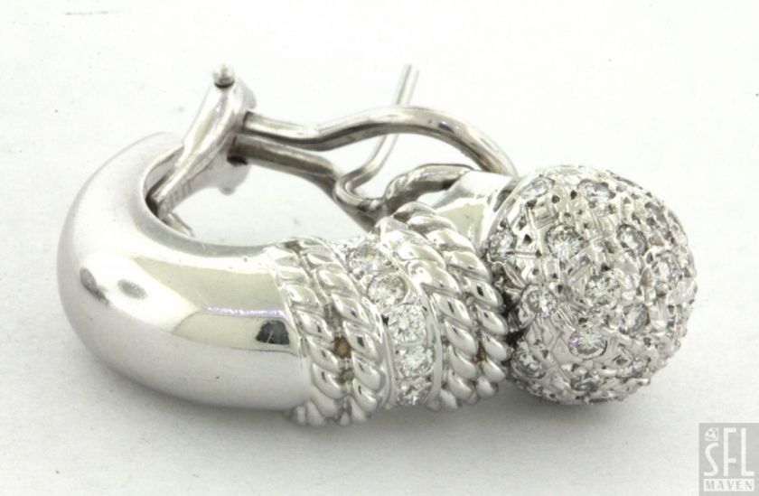 CASSIS HEAVY 18K WHITE GOLD 1.76CT VS DIAMOND CLUSTER CABLE DISCO BALL 