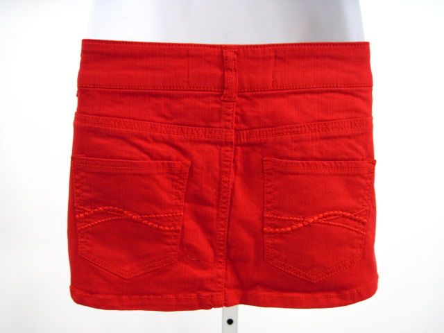 CELEBRITY PINK Red Denim Jean Micro Mini Skirt Size 5  