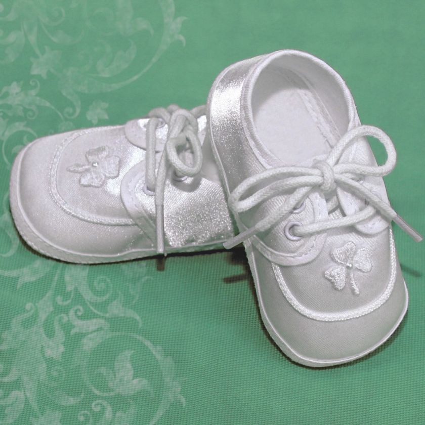 NEW IN BOX IRISH BAPTISM / CHRISTENING SHAMROCK BOOTIES  