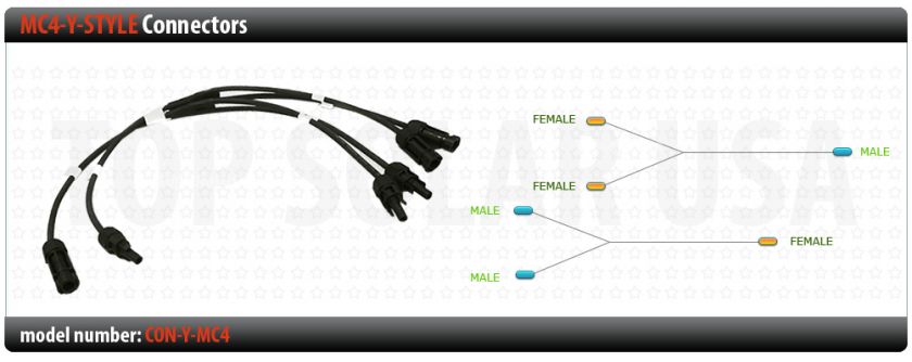 SOLAR PANEL Y STYLE Parallel Connection Set with MC4 Connectors  