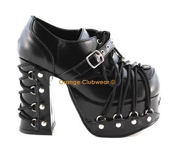 DEMONIA CHARADE 35 Gothic Platform Womens Oxford Shoes  