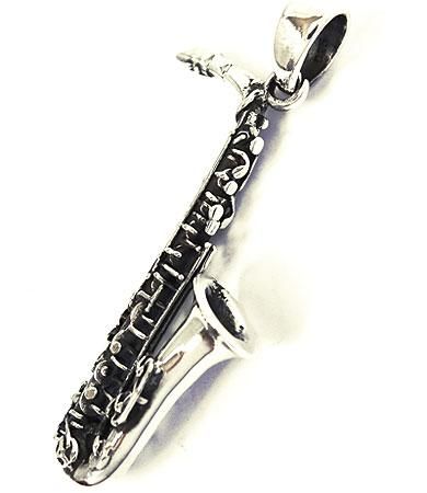 SAXOPHONE SAX JAZZ MUSIC STERLING SILVER CHARM PENDANT  