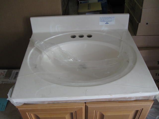 NEW CENTURY Cultured Marble Small Bathroom Vanity Top  