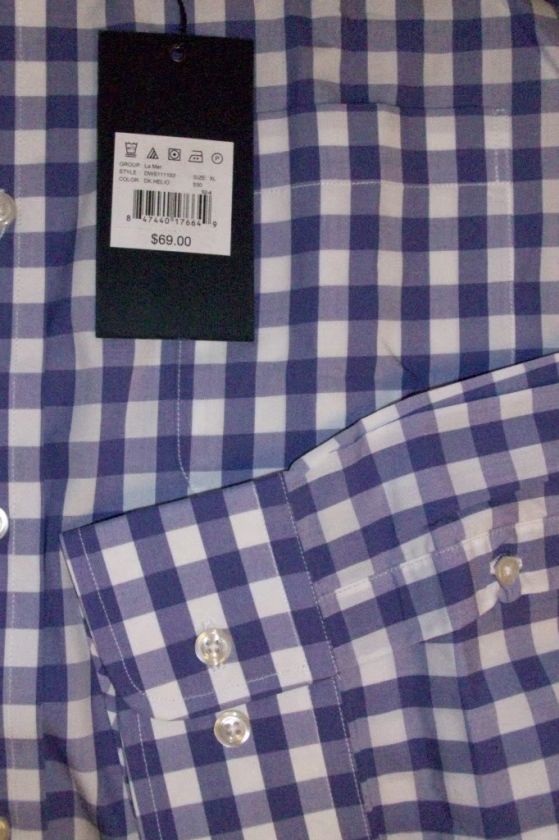 100% AUTHENTIC LINCS BY DAVID CHU.BRAND NEW LONG SLEEVE GINGHAM PLAID 