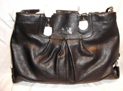 NWT AUTHENTIC COACH F15513 BLACK LEATHER ASHLEY CARRYALL HANDBAG 