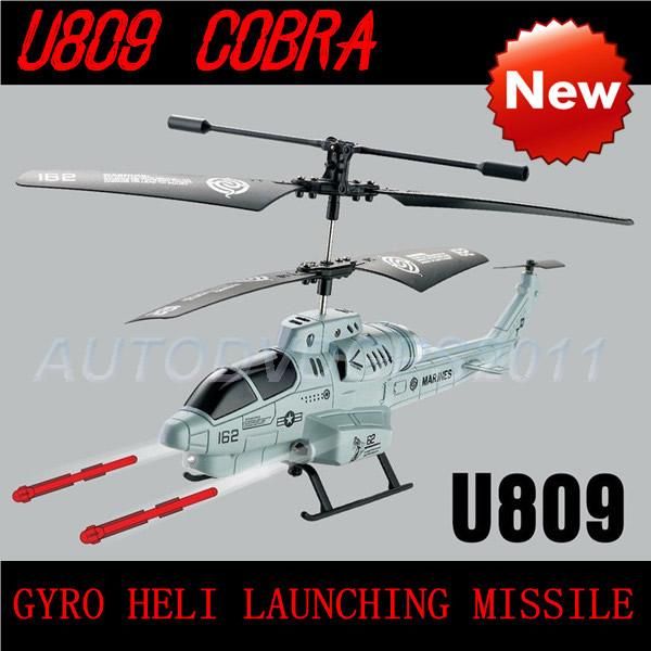 3CH MISSILE LAUNCHING RC Gyro Cobra HELICOPTER U809  