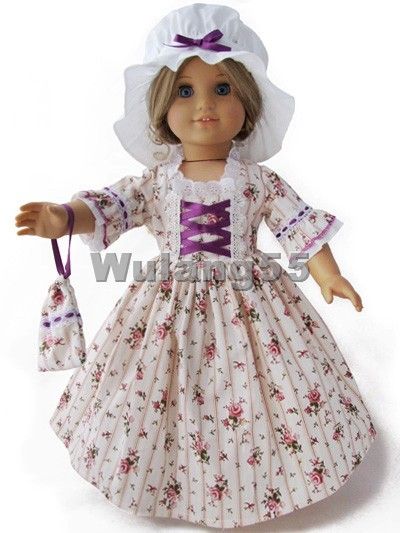 Colonial Dress/Gown fits American Girl Doll   Elizabeth  