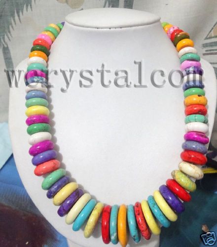 multicolour colourful turquoise graduated necklace  